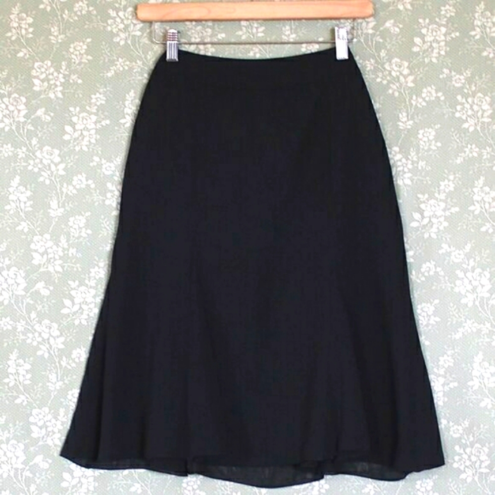 H&M | Black Chiffon Fully Lined Flared Skirt